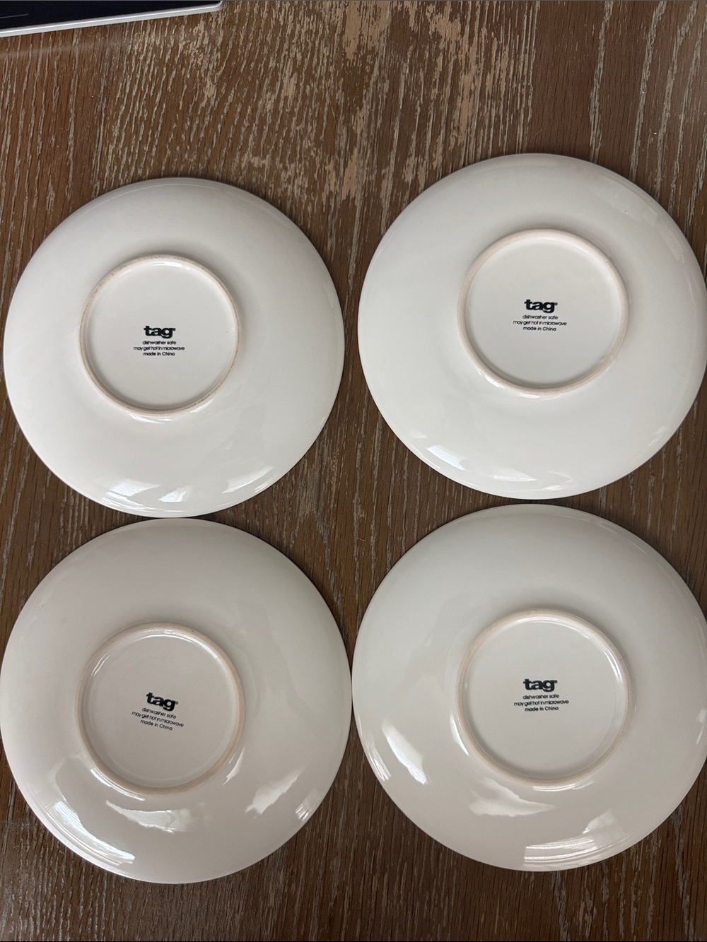 Tag Butterfly Floral Ceramic White Dessert Plates with Blue, Red, Yellow Prints - Picture 3 of 7